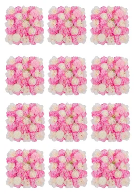 Produktbild von Blumenwand - 3D Rosen Wandpaneele - Set 12 Stück 38x38 cm - Kunstblumen PE mit Netzrückseite - Hochzeit Party Fotohintergrund - Rosa