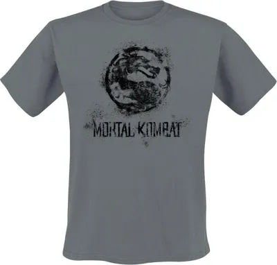 Obrázek produktu pro Mortal Kombat Pánské tričko Distressed Dragon tmavě šedá S