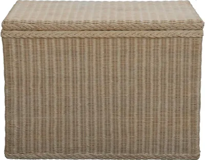 Produktbild von KRINES HOME Wäschesortierer aus echtem Rattan mit 3 Fächern / Wäschesammler, Wäschetruhe unterteilt (Vintage Weiss)