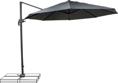 Produktbild von osoltus Ampelschirm Sonnenschirm Pendelschirm rund 300 cm Anthrazit