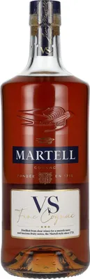 A bottle of Martell VS Fine Cognac.