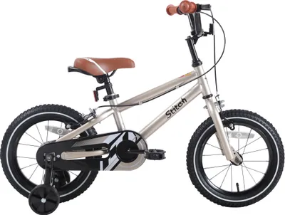 Produktbild von HILAND Stitch 16 Zoll Kinderfahrrad Mädchen Jungen,mit Stützräder & V-bremse, Silber