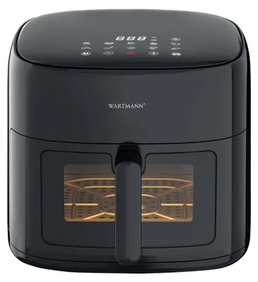 Heißluftfritteuse 6 L, Keramik, 1500 W, LED-Touch, Schwarz