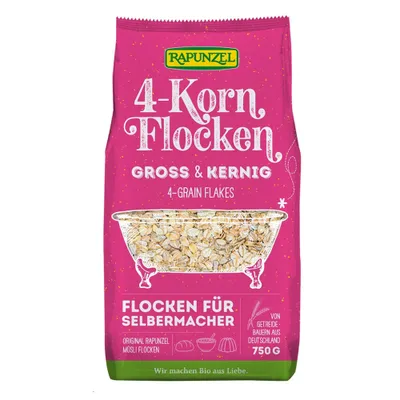 Immagine prodotto di fiocchi ai 4 cereali - Foglia grande e abbondante 750g