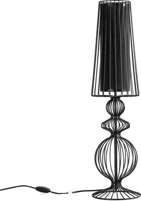 Produktbild von Moderne Nachttischleuchte AVEIRO Schwarz Stahl Stoff E27 blendarme Tischlampe Schlafzimmer