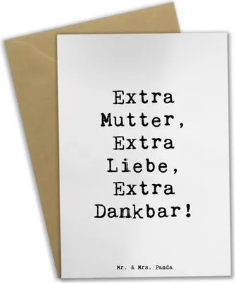 Produktbild von Mr. & Mrs. Panda neujahrskarte Spruch Bonusmutter Extra Liebe - Weiß - Geschenk, Fürsorge, Lächeln, Familie, hochzeitskarten, Anerkennung, Grußkarte, handgemacht