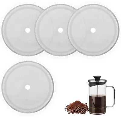4er Set Ersatzfilter für French Press, Edelstahl, 6,98 cm
