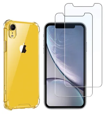 Produktbild von Stoßfeste Hülle für iPhone XR und 2 Displayschutzfolien aus gehärtetem Glas Phonillico®