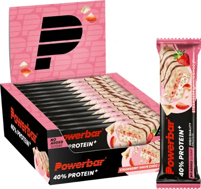 Produktbild von POWERBAR High Protein Riegel Strawberry White Choc 40% Protein + Crisp 12x 40 g