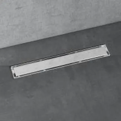 Image de doporro Caniveau de Douche Italienne Extra Plate Chromé en Inox 50 cm Drain de Sol à Carreler avec Siphon et Filtre KE110