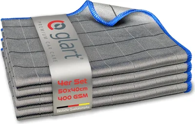 Immagine prodotto di Glart 44C4B 4X Panni in carbonio Panni per pulire i vetri dell'auto Senza pelucchi 50x40 cm