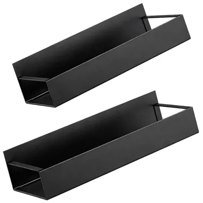 Produktbild von Magnetischer Küchenorganizer für den Kühlschrank, 2er-Set Ablagen, schwarzes Metall