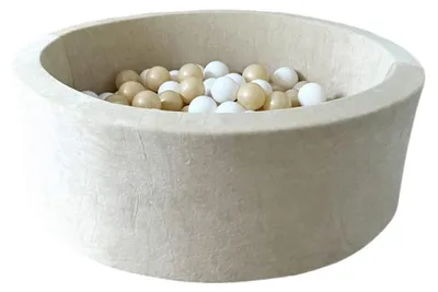 Image de MONIO for kids Piscine à balles velours 90 cm crème + 200 balles
