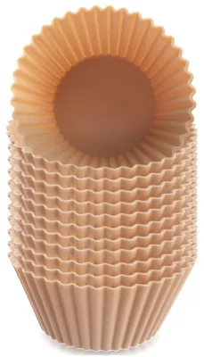 Produktbild von Orion | Muffinförmchen - 12er Set - Wiederverwendbar - Silikon - Muffinbackformen Beige Ø 5,5 cm