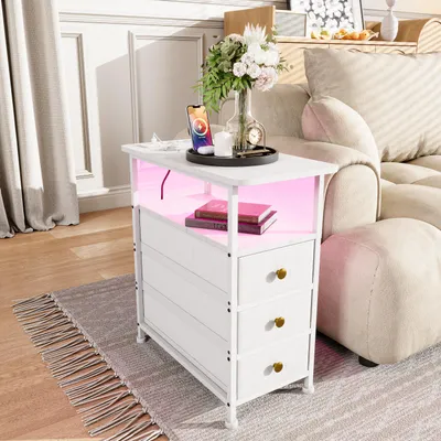 Immagine prodotto di Tavolino con 3 cassetti, bianco – Spazio contenitivo, compatto, per stanze piccole