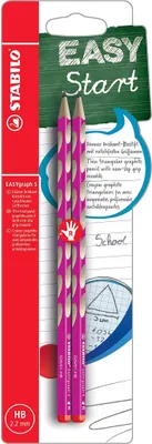Obrázok produktu pre Štíhla trojhranná ceruzka pre pravákov - STABILO EASYgraph S v ružovej farbe - balenie 2 ks - tvrdosť HB