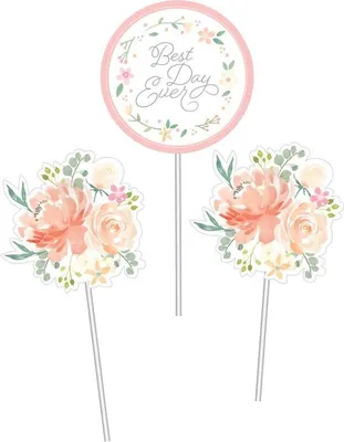 Produktbild von 3 Blumen- oder Kuchenstecker Vintage Flowers