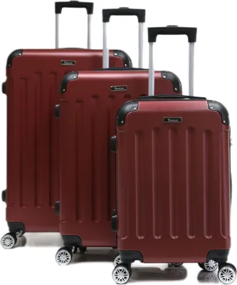 Immagine prodotto di Valigia da viaggio valigia 3 pezzi trolley rigido set valigia set bagaglio a mano bagaglio da viaggio rosso