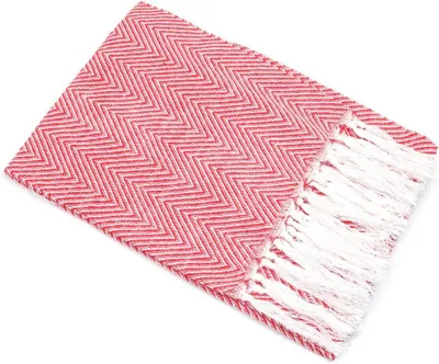 Produktbild von 2-teiliges Badetuch – Strandtuch mit Rautenmuster, rot