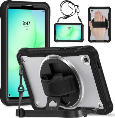 Image de Housse pour Samsung Galaxy Tab A11 360 Anneau Poignée & Bandoulière Transparent