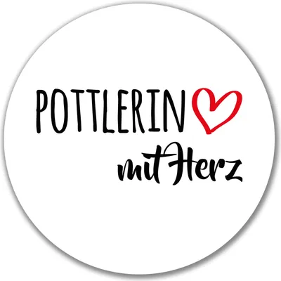 Produktbild von Huuraa Aufkleber Pottlerin mit Herz 10cm rund Sticker Geschenkidee