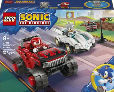 Immagine prodotto di LEGO Sonic the Hedgehog Auto di Silver vs Monster Truck di Knuckles 77118 Set da Costruzione 378 Pezzi per Bambini 8+