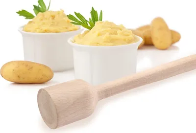 Produktbild von GKA Kartoffelstampfer Krautstampfer Holz 27 cm Handstampfer für Kartoffeln Sauerkraut Kartoffelbrei