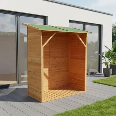 Produktbild von Kaminholzregal Holzunterstand 1,13 m³ imprägniert mit Dach 160x134x75 cm