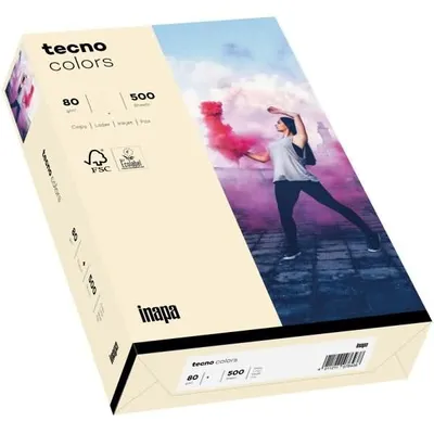 Produktbild von tecno Kopierpapier colors hellchamois DIN A3 80 g/qm 500 Blatt