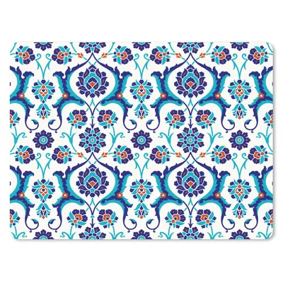 Produktbild von MuchoWow® Mauspad Mousepad Blumen - Muster - Blau 40x30 cm - Mousepads - Maus Mat - Pad - Mausunterlage - Anti Rutsch