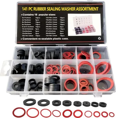 Produktbild von 141 Stück O-Ring Sortiment Dichtungsringe Gummidichtung Rund, für Den Einsatz im Sanitärbereich, Dichtelemente, Siphondichtung,