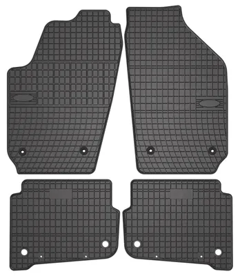 Produktbild von Gummi-Fußmatten für Volkswagen Polo IV 9N 2001-2009 (Schrägheck) – 4-tlg, Schwarz, passgenau – Wielganizator SolidPRO