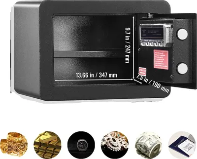 Obrázek produktu pro Elektronický trezor, systém dvojitého zámku, funkce alarmu, 0,5 krychlové stopy
