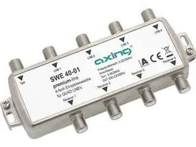 Zdjęcie produktu dla Axing SWE 40-01, Łącznik kablowy, 950 - 2200 MHz, Szary, 1,5 dB, 1 szt., Quad-LNB