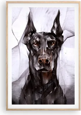 Produktbild von Gerahmtes Poster - Rahmen in heller Eiche - Hund Abstraktion - 61x91,5 cm - Wand Bild - Wanddeko - Wandbilder - Kunstposter - Wandposter - Bilderrahmen - Bilder - Kunstdruck - Wandbild P2NPA61x91-3999