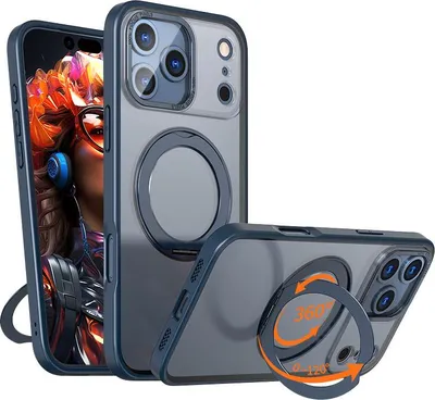 Produktbild von Drehbarer Magnetring-Klappst?nder fš¹r iPhone 17, blau