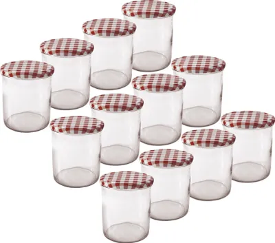 Produktbild von Einmachgläser 435ml rot -weißer Deckel - 12 Stück