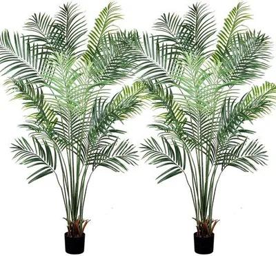 Image de Palmier artificiel de 195 cm avec 18 tiges, pour la maison et le bureau