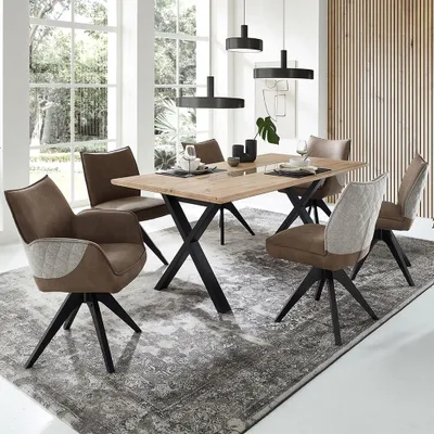 Produktbild von Esstischgruppe 7-teilig, Tisch 180x100cm, 6 Stühle, FALLON-55