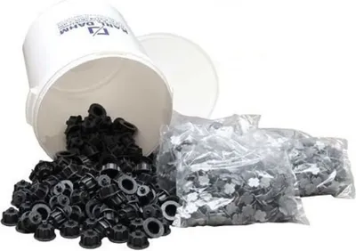 Produktbild von Karl Dahm 150 Zughauben schwarz + 1500 Gewindelaschen 1 mm 12502