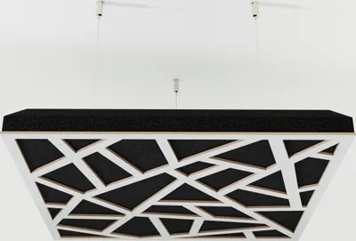 Zdjęcie produktu dla 2-częściowe akustyczne panele sufitowe "SKYROSS-C" z zestawem montażowym | Absorpcja - Dyfuzja - Odbicie - Izolacja akustyczna - Izolacja | Akustyczny panel chmurowy | 50x50x5cm | Kolor: Biały