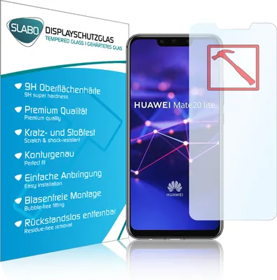 Produktbild von 3 x Slabo PREMIUM Panzerglasfolie für Huawei Mate 20 Lite KLAR "Tempered Glass" 9H (verkleinerte Folien) Schutzglas Schutzfolie Displayglas