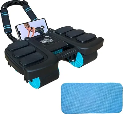 Produktbild von Bauchroller mit automatischem Rücklauf, 4 Rädern und Ellbogenstütze – Bauchmuskeltrainer – Ab Wheel