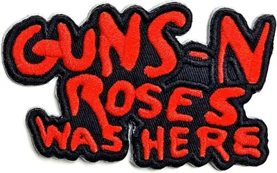 Image de Guns N Roses - Découpe - Ecusson thermocollant "Was Here", tissu tissé RO8605 (taille unique) (Rouge/Noir)