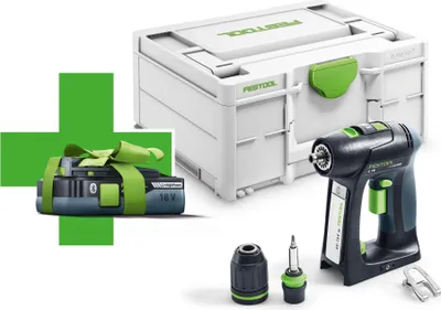 Obrázek produktu pro Festool C 18-Basic-4,0 akumulátorový vrtací šroubovák 18 V 45 Nm bez kartáčku ( 577050 ) + 1x akumulátor 4,0 Ah + systainer - bez nabíječky