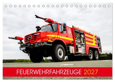 Zdjęcie produktu dla Pojazdy strażackie (kalendarz biurkowy 2027, format DIN A5, układ poziomy), kalendarz miesięczny CALVENDO