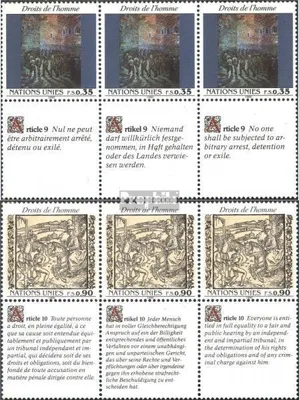 Produktbild von Briefmarken UNO - Genf 1990 Mi 192-193 Sechserblocks (kompl.Ausg.) postfrisch Menschenrechte