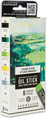 Sennelier Set mit 6 Mini Oil Sticks - abstrakte Landschaft - N130116.05