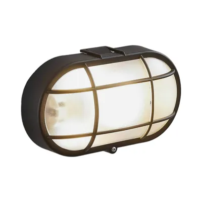 Produktbild von Außenwandlampe Alisha, oval, schwarz