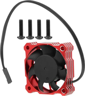Obrázek produktu pro Vysokorychlostní ventilátor pro elektromotory, 40 x 40 mm, 16000 ot/min, 5 V-9 V, vhodný pro 1/10, 1/8, 1/12 RCRed